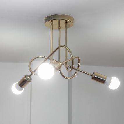 Prigludęs lubinis šviestuvas OXFORD 3xE27/15W/230V, auksinis