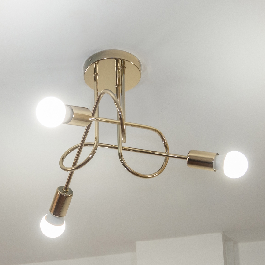 Prigludęs lubinis šviestuvas OXFORD 3xE27/15W/230V, auksinis