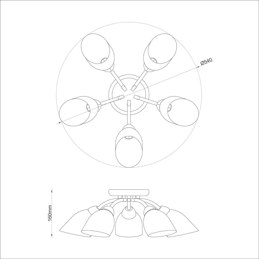 Prigludęs lubinis šviestuvas PORTOS 5xE14/10W/230V blizgus chromas