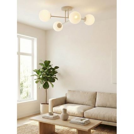 Prigludęs lubinis šviestuvas ROMA 4xE14/10W/230V smėlio spalvos