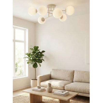 Prigludęs lubinis šviestuvas ROMA 6xE14/10W/230V smėlio spalvos