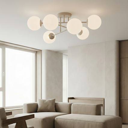 Prigludęs lubinis šviestuvas ROMA 6xE14/10W/230V smėlio spalvos