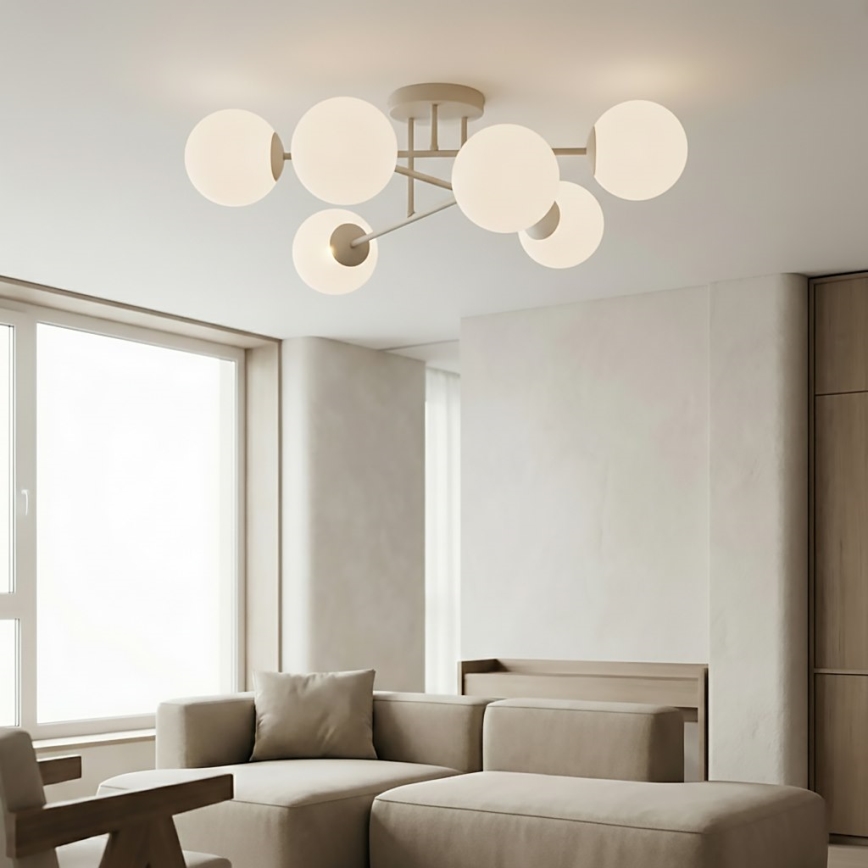 Prigludęs lubinis šviestuvas ROMA 6xE14/10W/230V smėlio spalvos