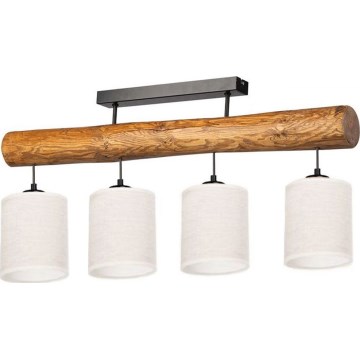 Prigludęs lubinis šviestuvas TRENO 4xE27/25W/230V pušies mediena
