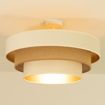 Prigludęs lubinis šviestuvas WENTA 1xE27/60W/230V skersmuo 50 cm smėlio spalvos/juta