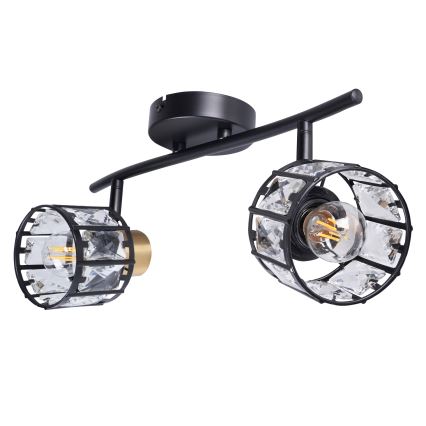 Prigludęs lubinis šviestuvas ZAHARA 2xE27/10W/230V juodas