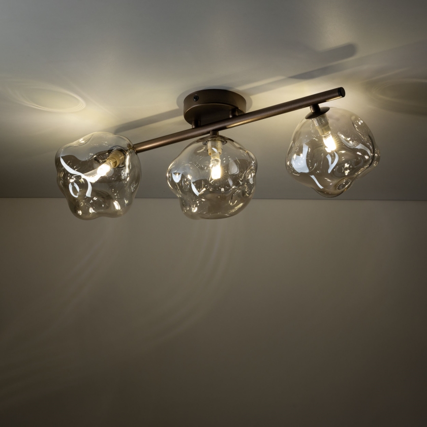Prigludęs lubų šviestuvas LAVA 3xG9/8W/230V bronzinė/dūminė smėlio spalva