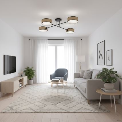 Prigludęs lubų šviestuvas MAGA 4xE14/10W/230V smėlinė