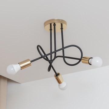 Prigludęs lubų šviestuvas OXFORD 3xE27/15W/230V auksinė/juoda