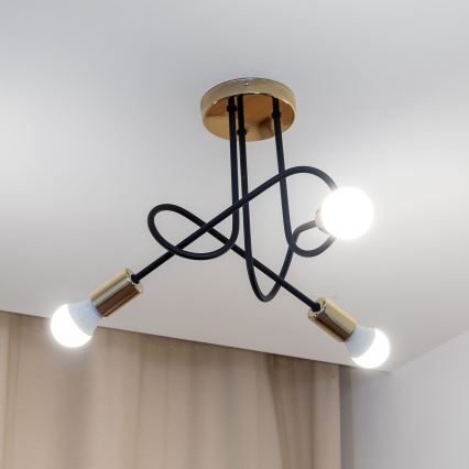 Prigludęs lubų šviestuvas OXFORD 3xE27/15W/230V auksinė/juoda