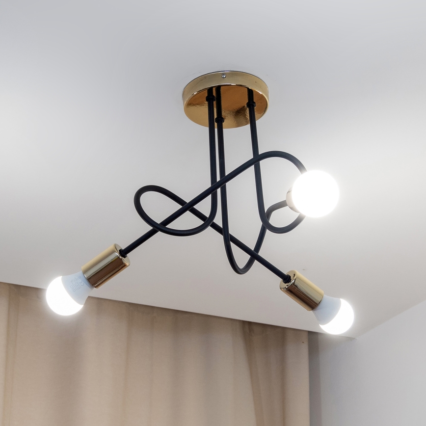 Prigludęs lubų šviestuvas OXFORD 3xE27/15W/230V auksinė/juoda