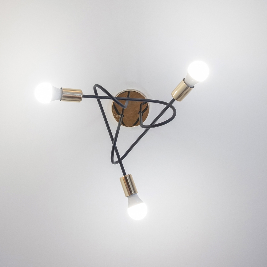 Prigludęs lubų šviestuvas OXFORD 3xE27/15W/230V auksinė/juoda