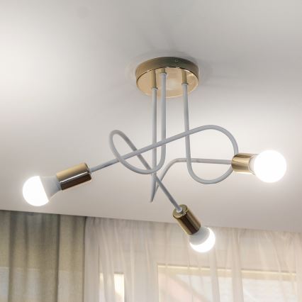 Prigludęs lubų šviestuvas OXFORD 3xE27/15W/230V auksinis/baltas