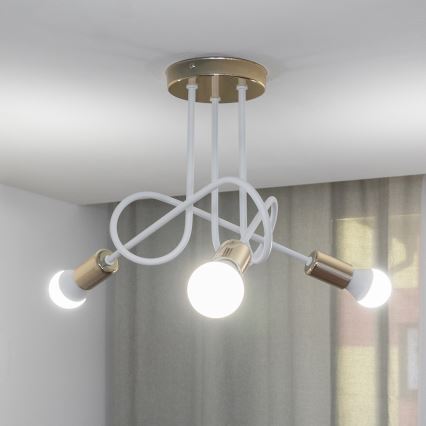 Prigludęs lubų šviestuvas OXFORD 3xE27/15W/230V auksinis/baltas
