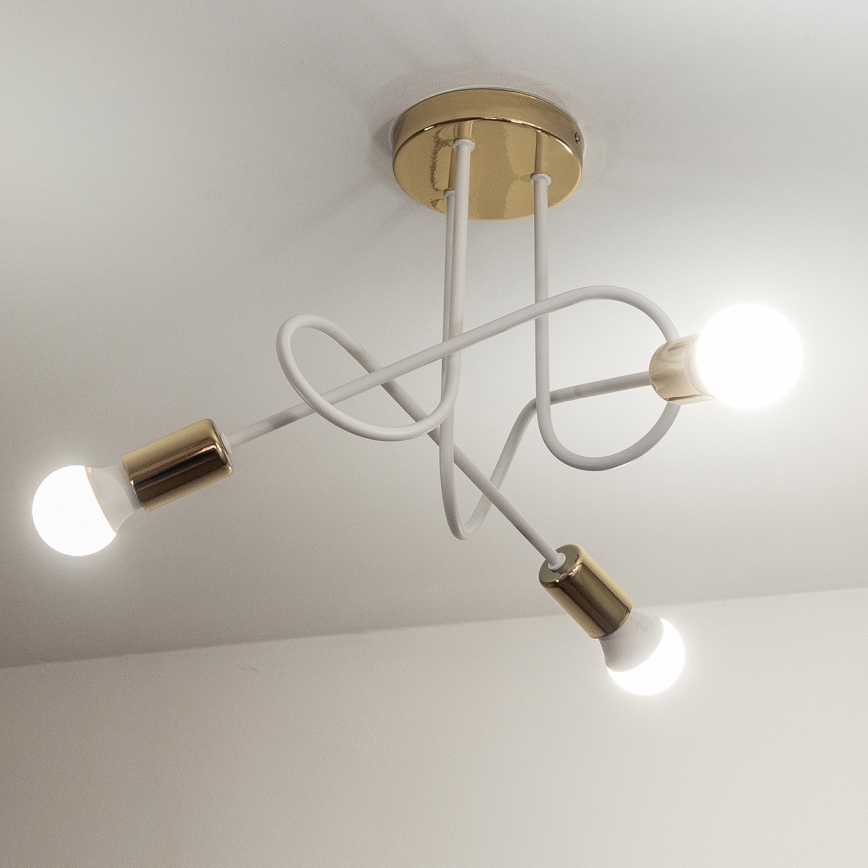 Prigludęs lubų šviestuvas OXFORD 3xE27/15W/230V auksinis/baltas