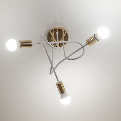 Prigludęs lubų šviestuvas OXFORD 3xE27/15W/230V auksinis/baltas
