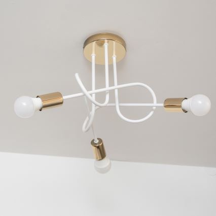 Prigludęs lubų šviestuvas OXFORD 3xE27/15W/230V auksinis/baltas