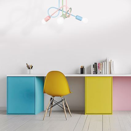 Prigludęs lubų šviestuvas OXFORD 3xE27/15W/230V žalia/rožinė/mėlyna