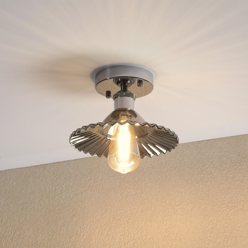 Prigludęs lubų šviestuvas TRISH 1xE27/15W/230V blizgus chromas/dūminė juoda