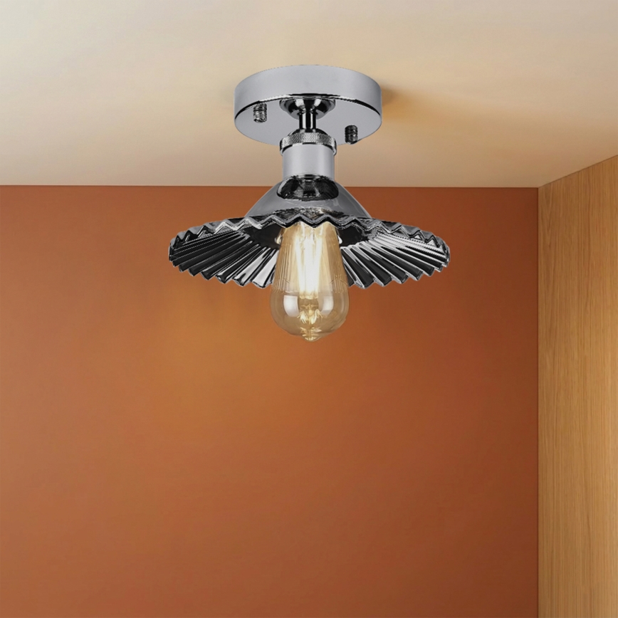 Prigludęs lubų šviestuvas TRISH 1xE27/15W/230V blizgus chromas/dūminė juoda