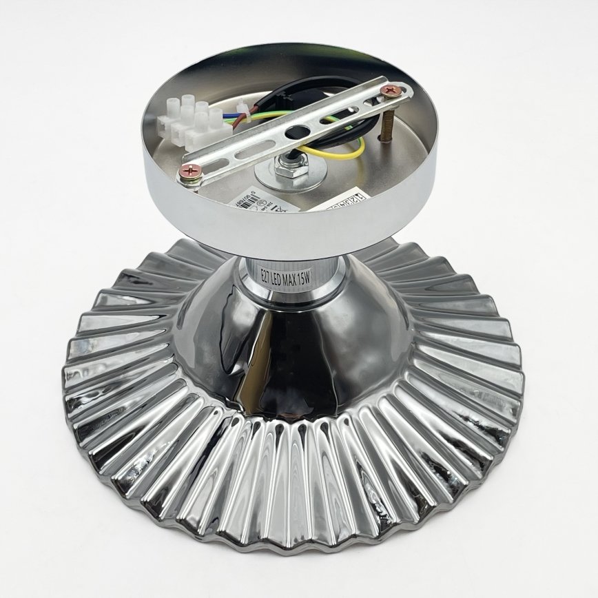 Prigludęs lubų šviestuvas TRISH 1xE27/15W/230V blizgus chromas/dūminė juoda