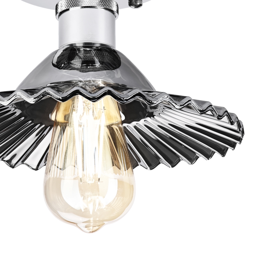 Prigludęs lubų šviestuvas TRISH 1xE27/15W/230V blizgus chromas/dūminė juoda