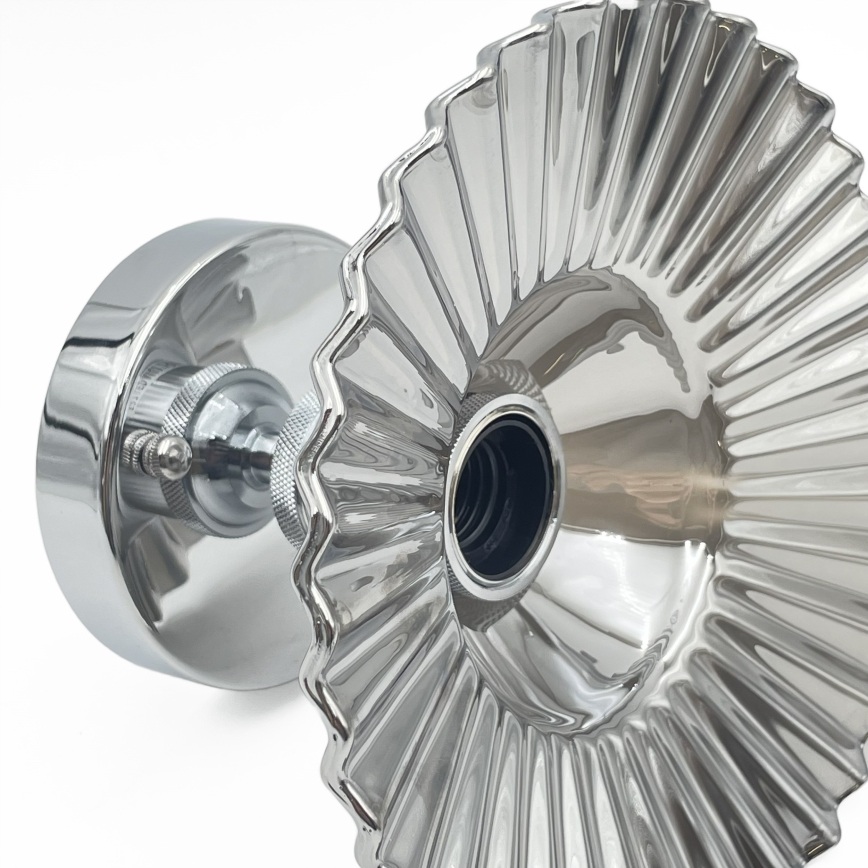 Prigludęs lubų šviestuvas TRISH 1xE27/15W/230V blizgus chromas/dūminė juoda