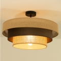 Prigludęs lubų šviestuvas WENTA 1xE27/60W/230V skersmuo 50 cm džiutas/ruda