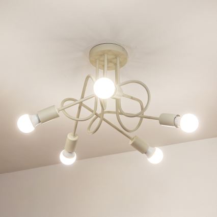 Prigludęs prie lubų šviestuvas OXFORD 5xE27/15W/230V kreminės spalvos