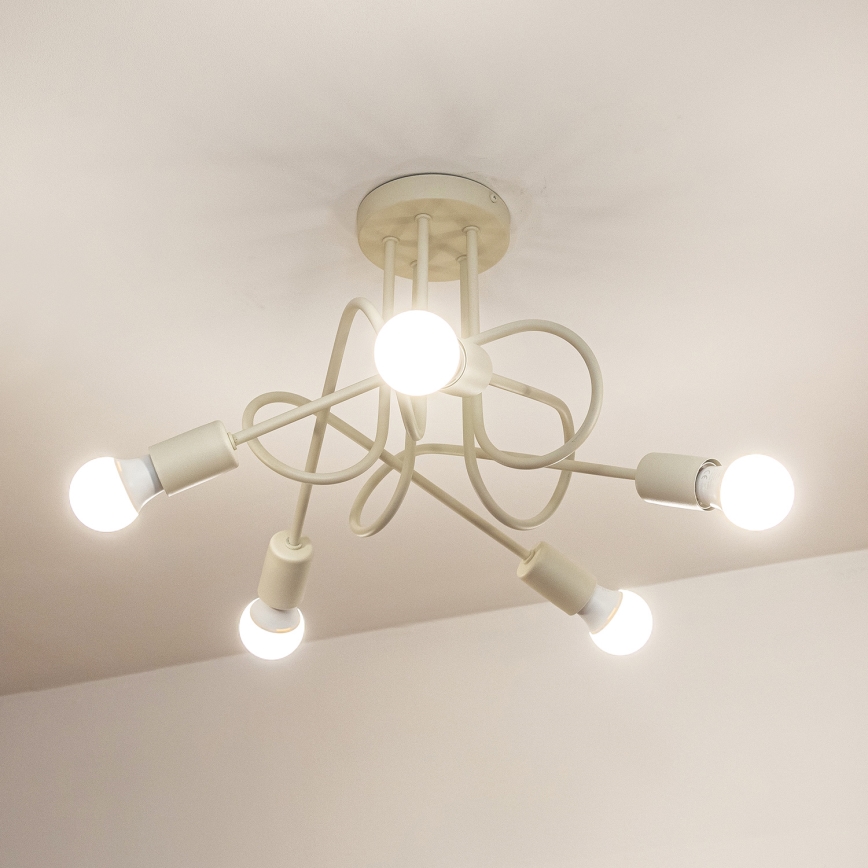 Prigludęs prie lubų šviestuvas OXFORD 5xE27/15W/230V kreminės spalvos