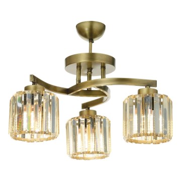Prigludęs šviestuvas CRYSTALLINE 3xE27/40W/230V bronzos spalvos