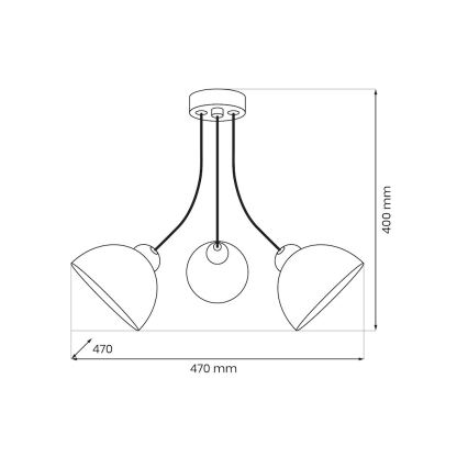 Prigludęs šviestuvas QUEEN 3xE27/15W/230V juodas