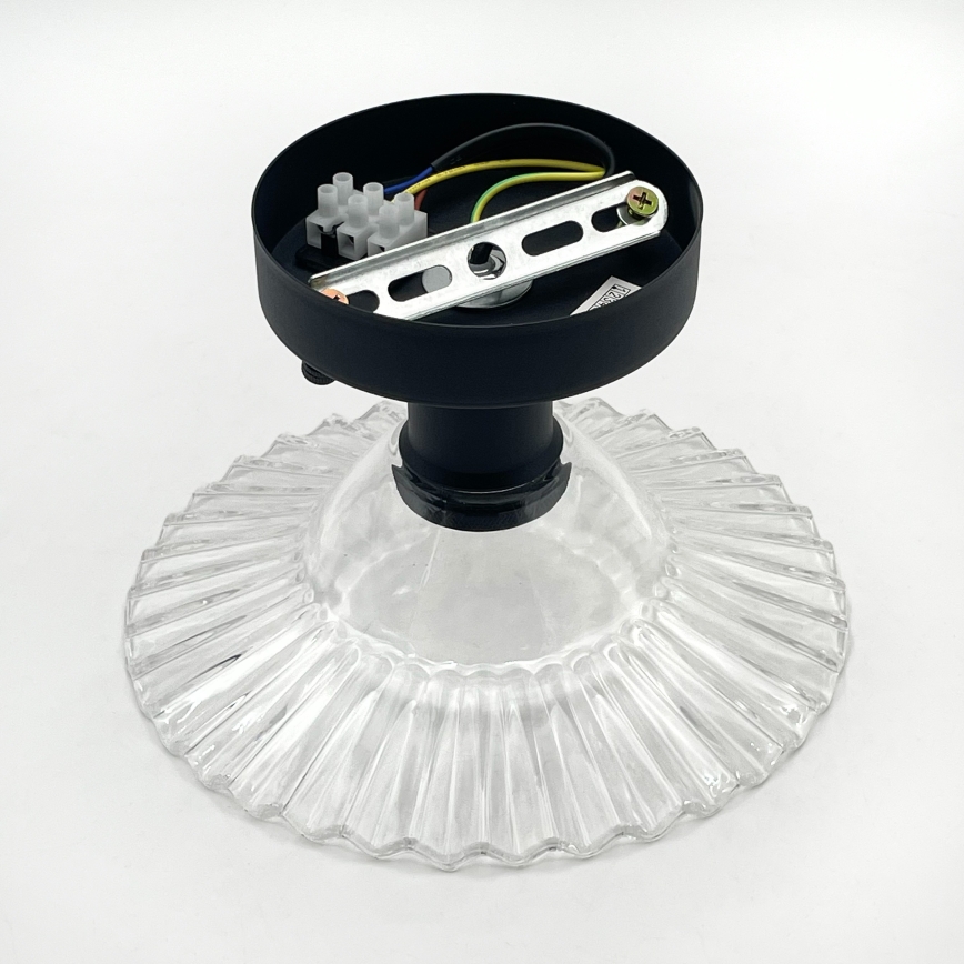 Prigludęs šviestuvas TRISH 1xE27/15W/230V juodas/skaidrus