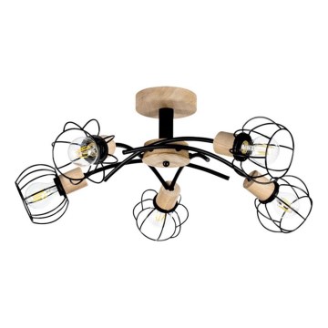 Prigludęs šviestuvas VIVIANE 5xE27/60W/230V, ąžuolo spalvos