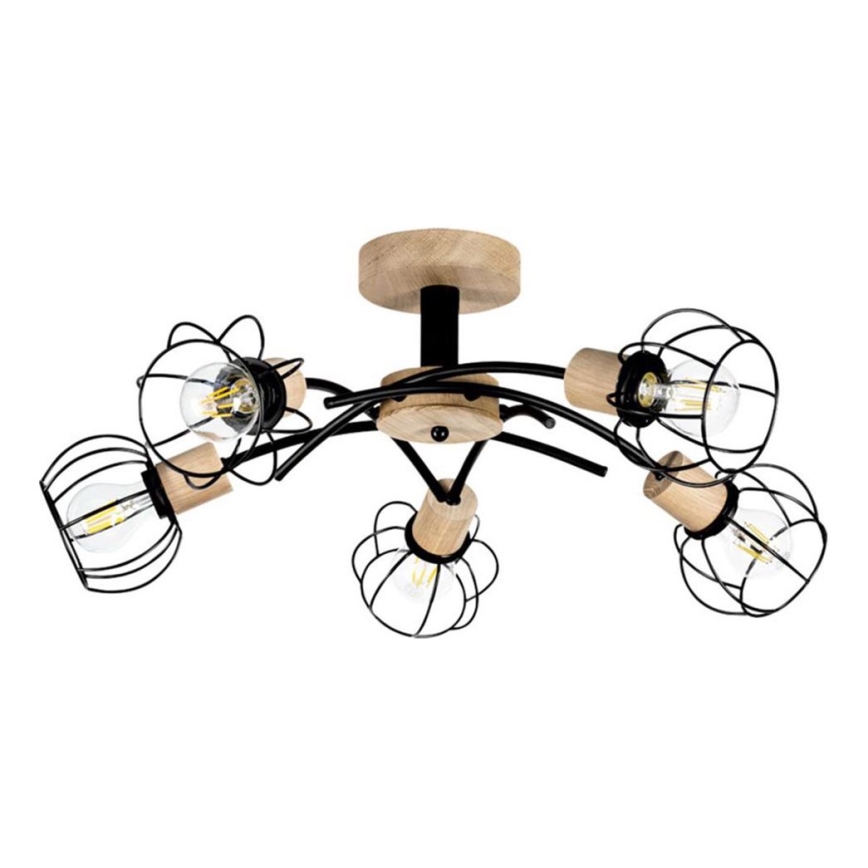 Prigludęs šviestuvas VIVIANE 5xE27/60W/230V, ąžuolo spalvos