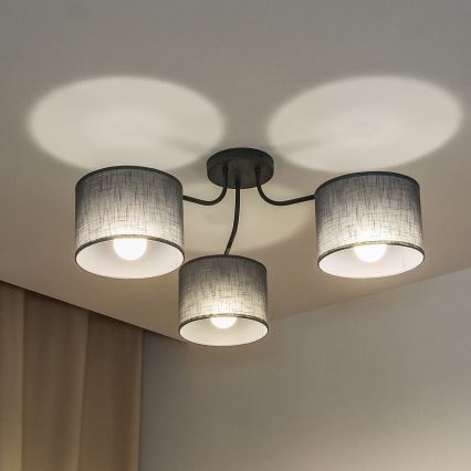 Prigludusi liustra ALBA 3xE27/15W/230V pilka