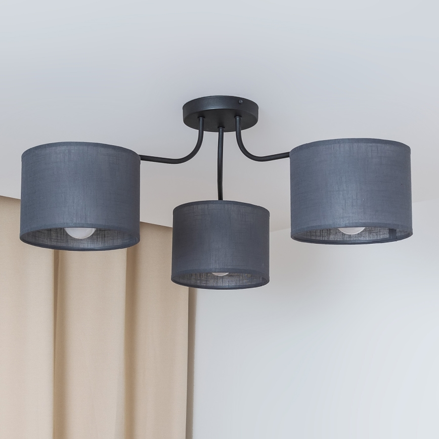Prigludusi liustra ALBA 3xE27/15W/230V pilka