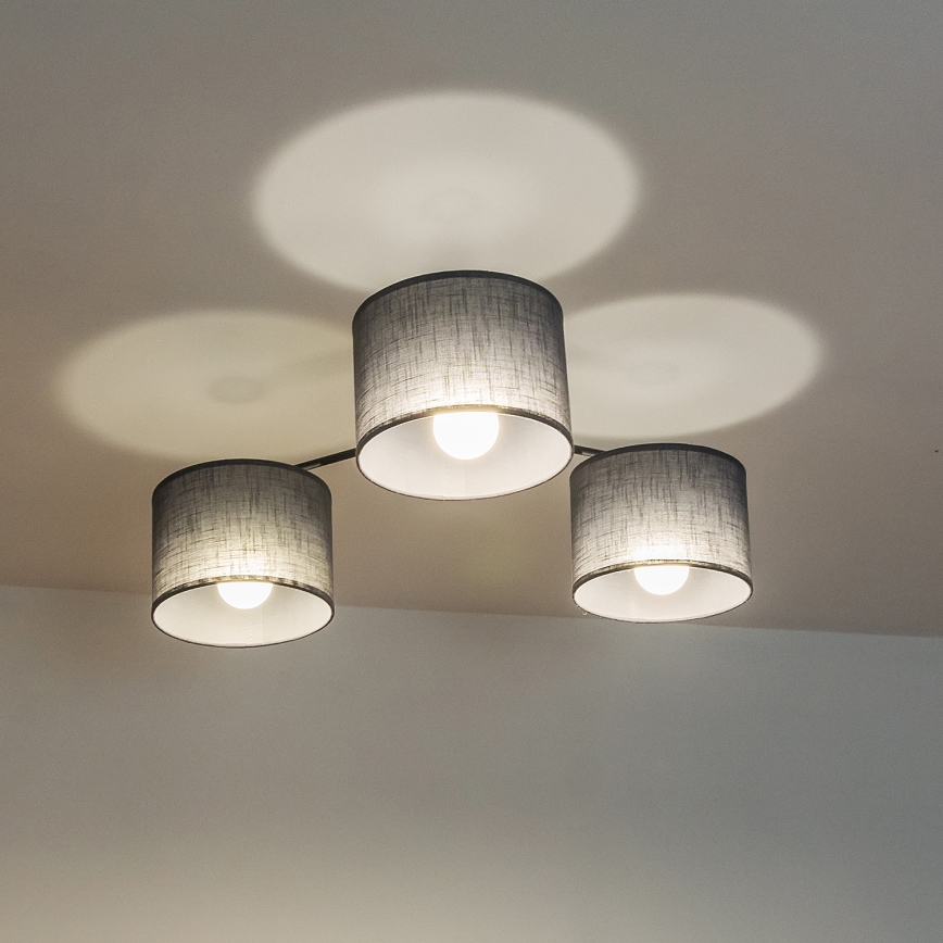 Prigludusi liustra ALBA 3xE27/15W/230V pilka