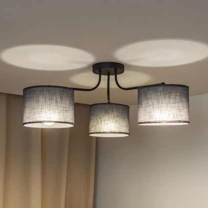 Prigludusi liustra ALBA 3xE27/15W/230V pilka