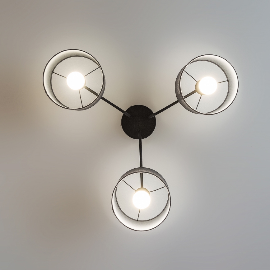 Prigludusi liustra ALBA 3xE27/15W/230V pilka