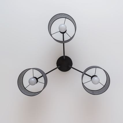 Prigludusi liustra ALBA 3xE27/15W/230V pilka