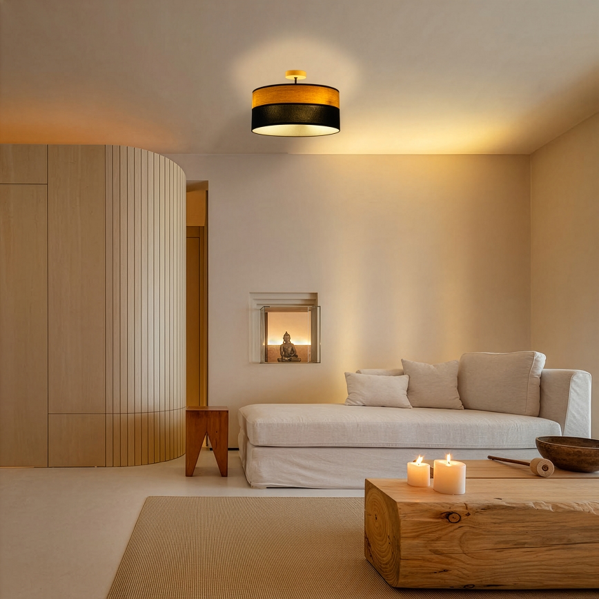 Prigludusi liustra ALBA 3xE27/15W/230V, skersmuo 40 cm, juoda/ruda