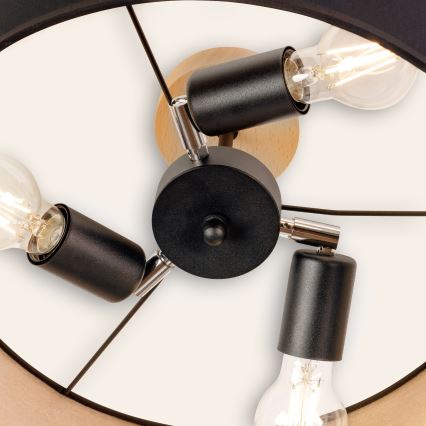 Prigludusi liustra ALBA 3xE27/15W/230V, skersmuo 40 cm, juoda/ruda