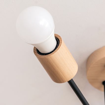 Prigludusi liustra CAMBRIDGE 6xE27/15W/230V iš pušies