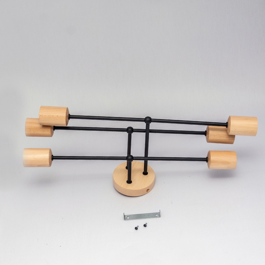 Prigludusi liustra CAMBRIDGE 6xE27/15W/230V iš pušies