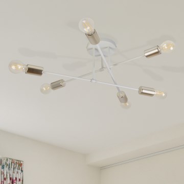 Prigludusi liustra CAMBRIDGE 6xE27/15W/230V žalvaris/balta