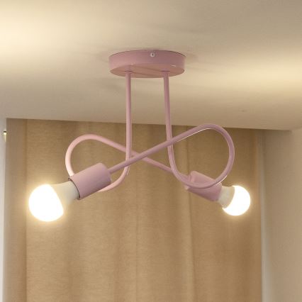 Prigludusi liustra OXFORD 2xE27/15W/230V rožinė