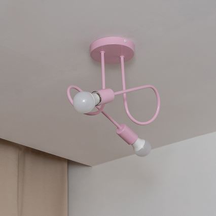 Prigludusi liustra OXFORD 2xE27/15W/230V rožinė