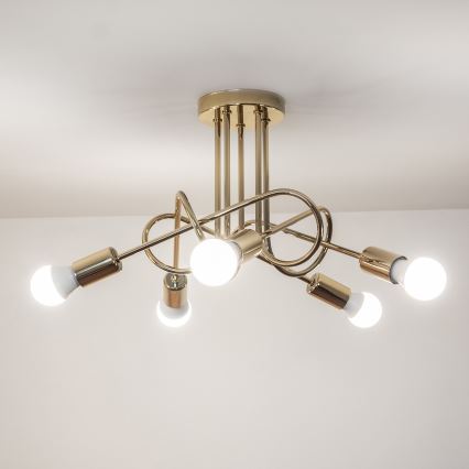 Prigludusi liustra OXFORD 5xE27/15W/230V auksinė