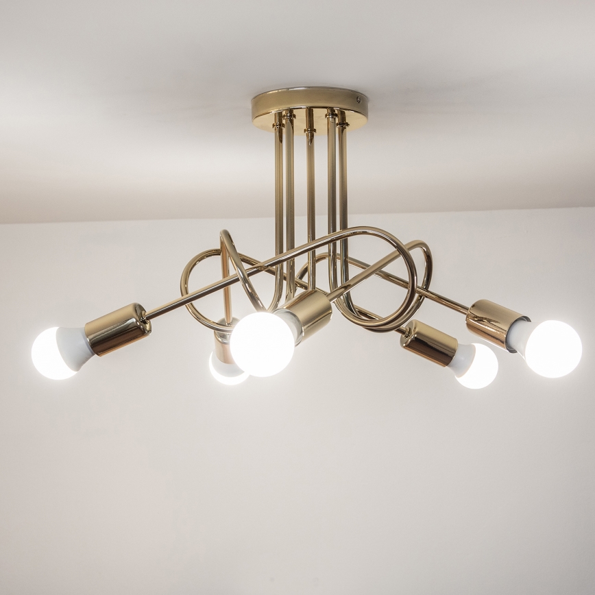 Prigludusi liustra OXFORD 5xE27/15W/230V auksinė